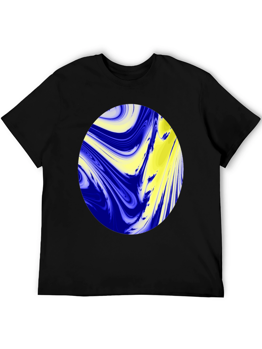 Abstract Oval Graphic Black T-Shirt