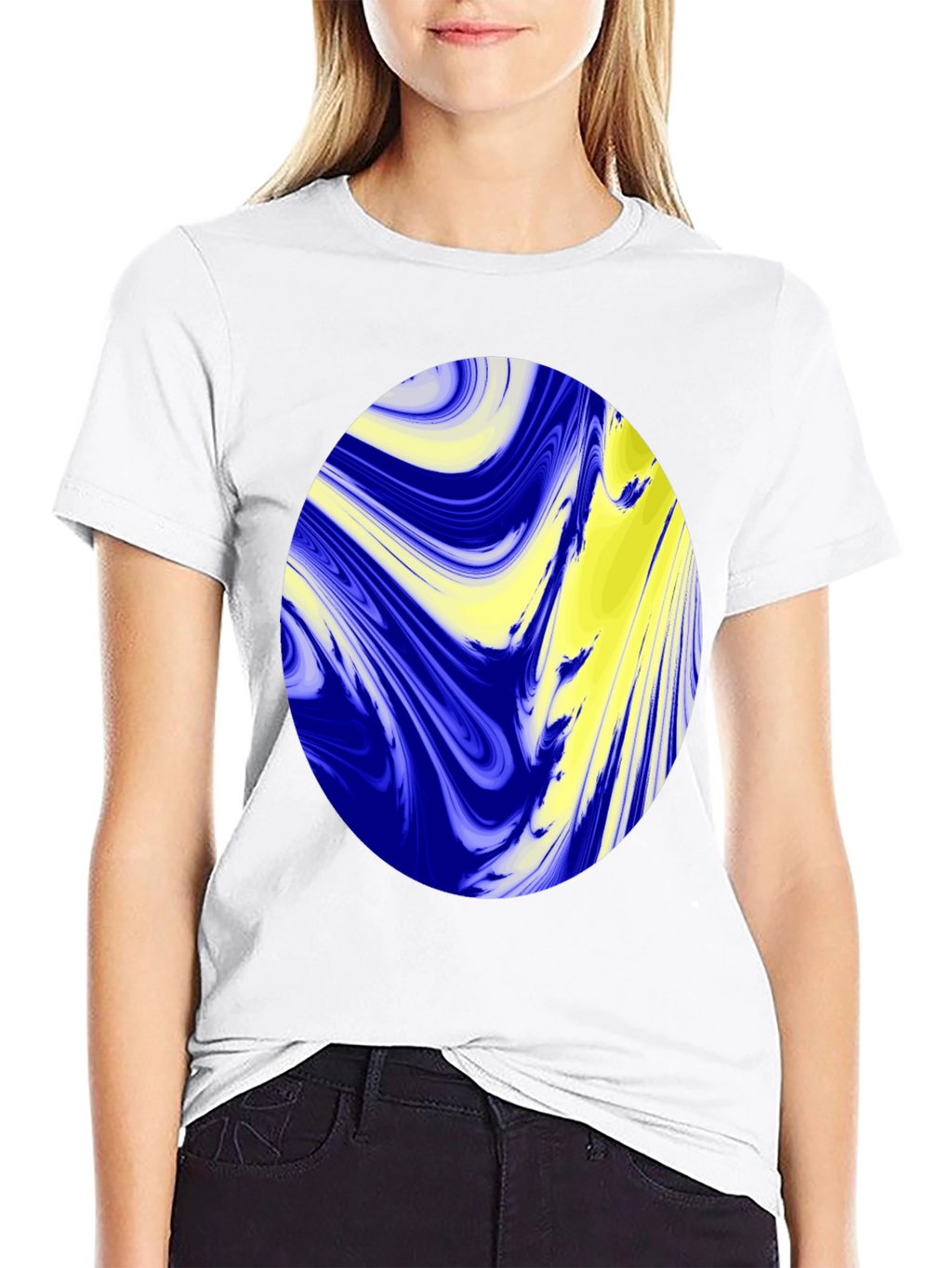 Abstract Oval Graphic Black T-Shirt