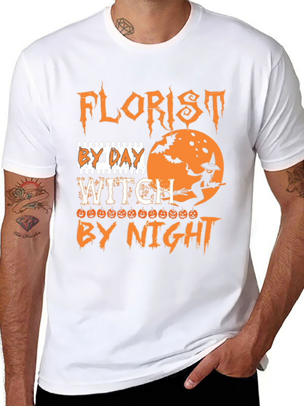 Florist By Day Witch By Night Halloween T-Shirt