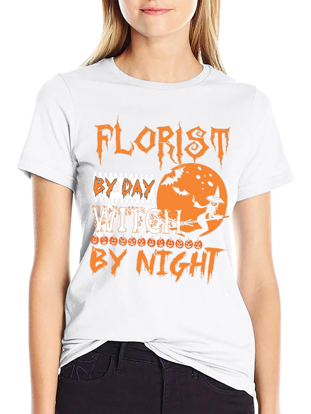 Florist By Day Witch By Night Halloween T-Shirt