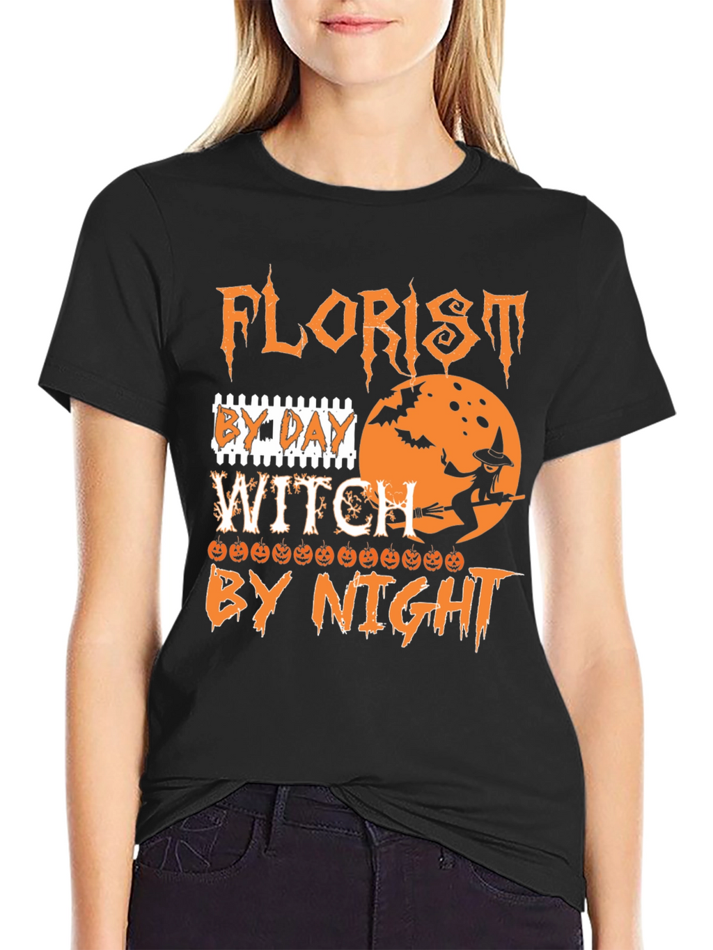 Florist By Day Witch By Night Halloween T-Shirt