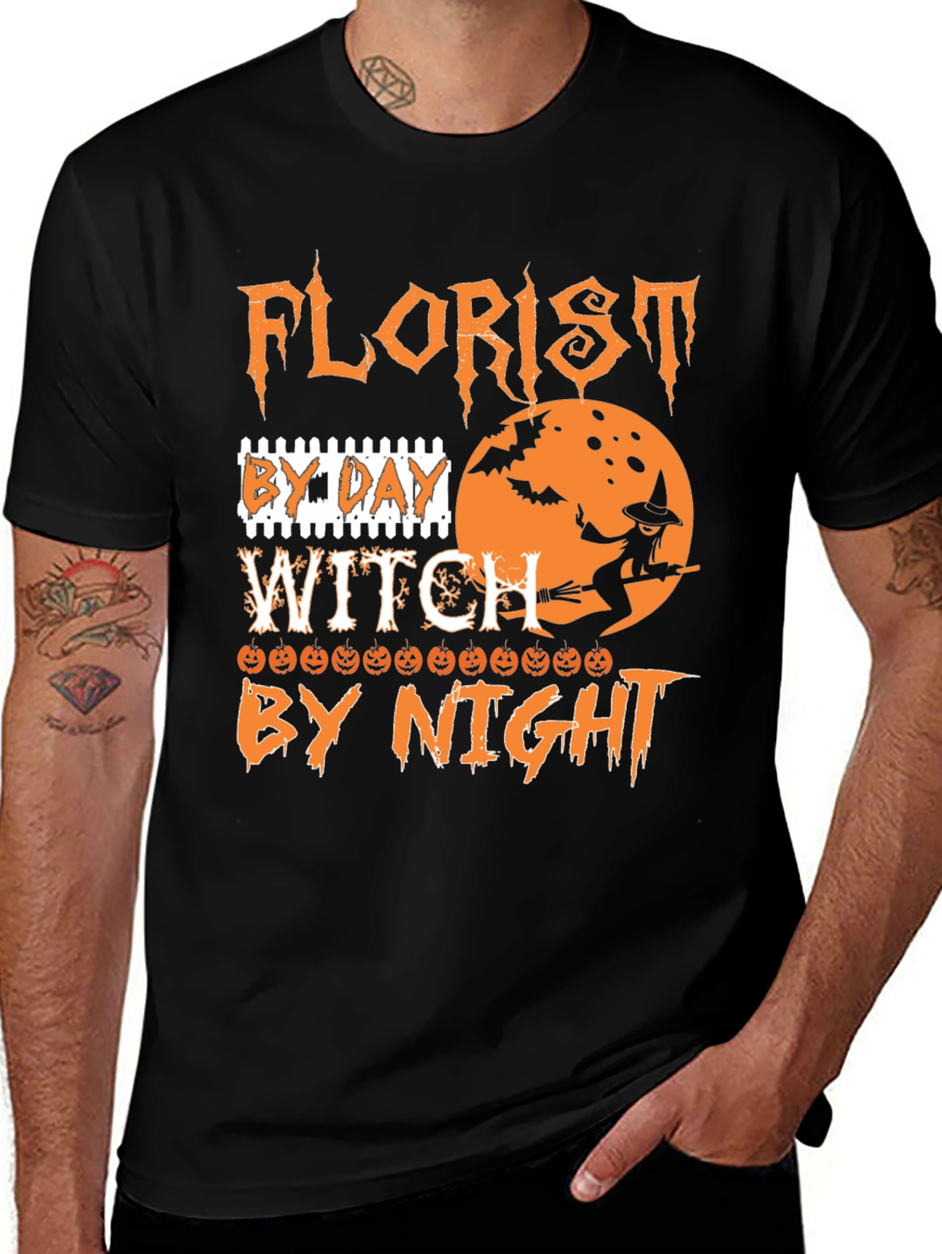 Florist By Day Witch By Night Halloween T-Shirt