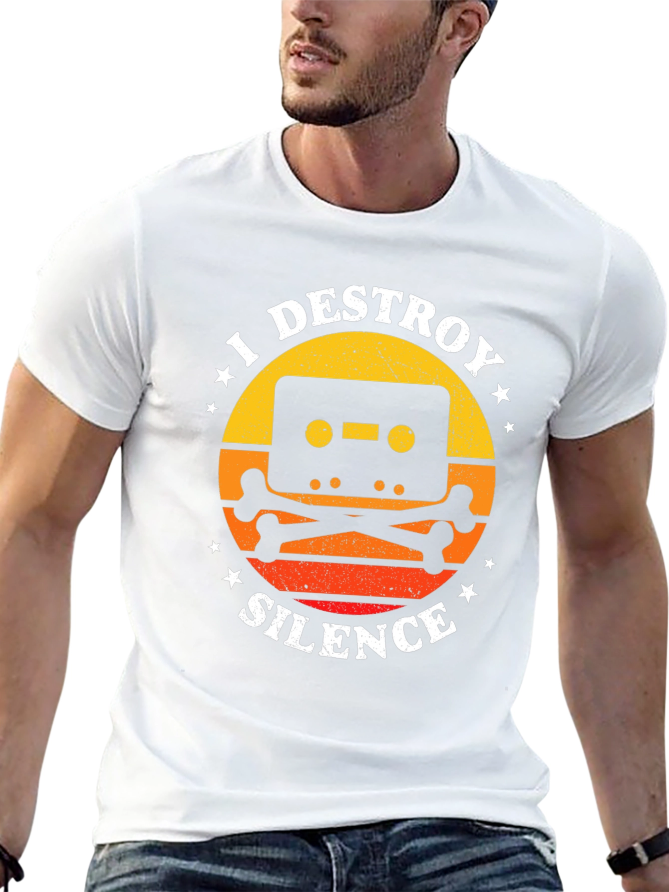 I Destroy Silence Cassette Tape Graphic T-Shirt