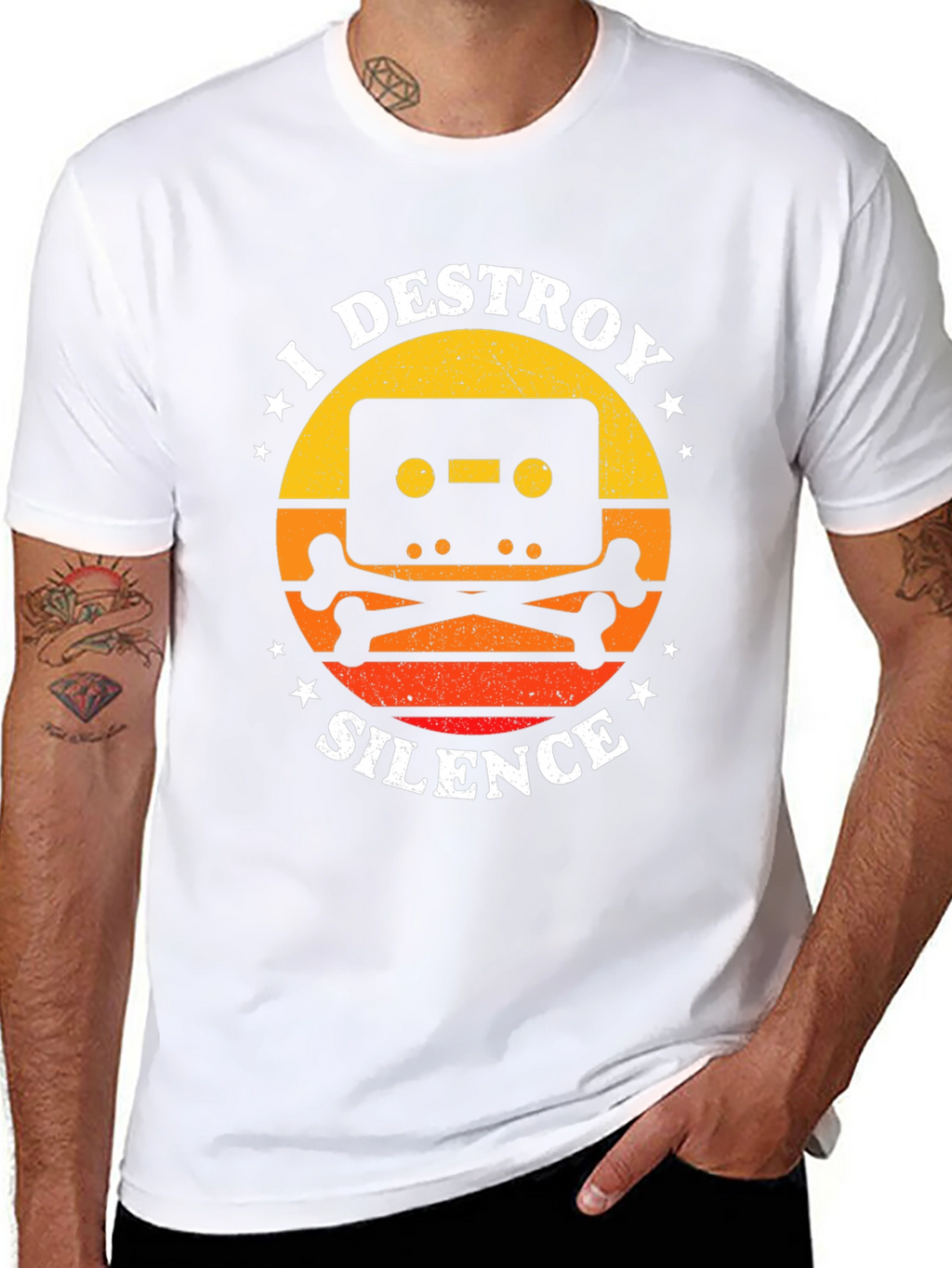 I Destroy Silence Cassette Tape Graphic T-Shirt