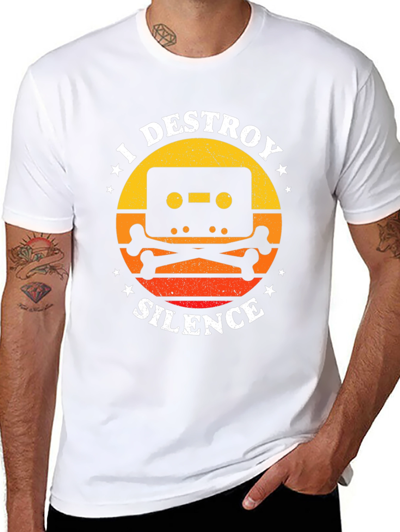 I Destroy Silence Cassette Tape Graphic T-Shirt
