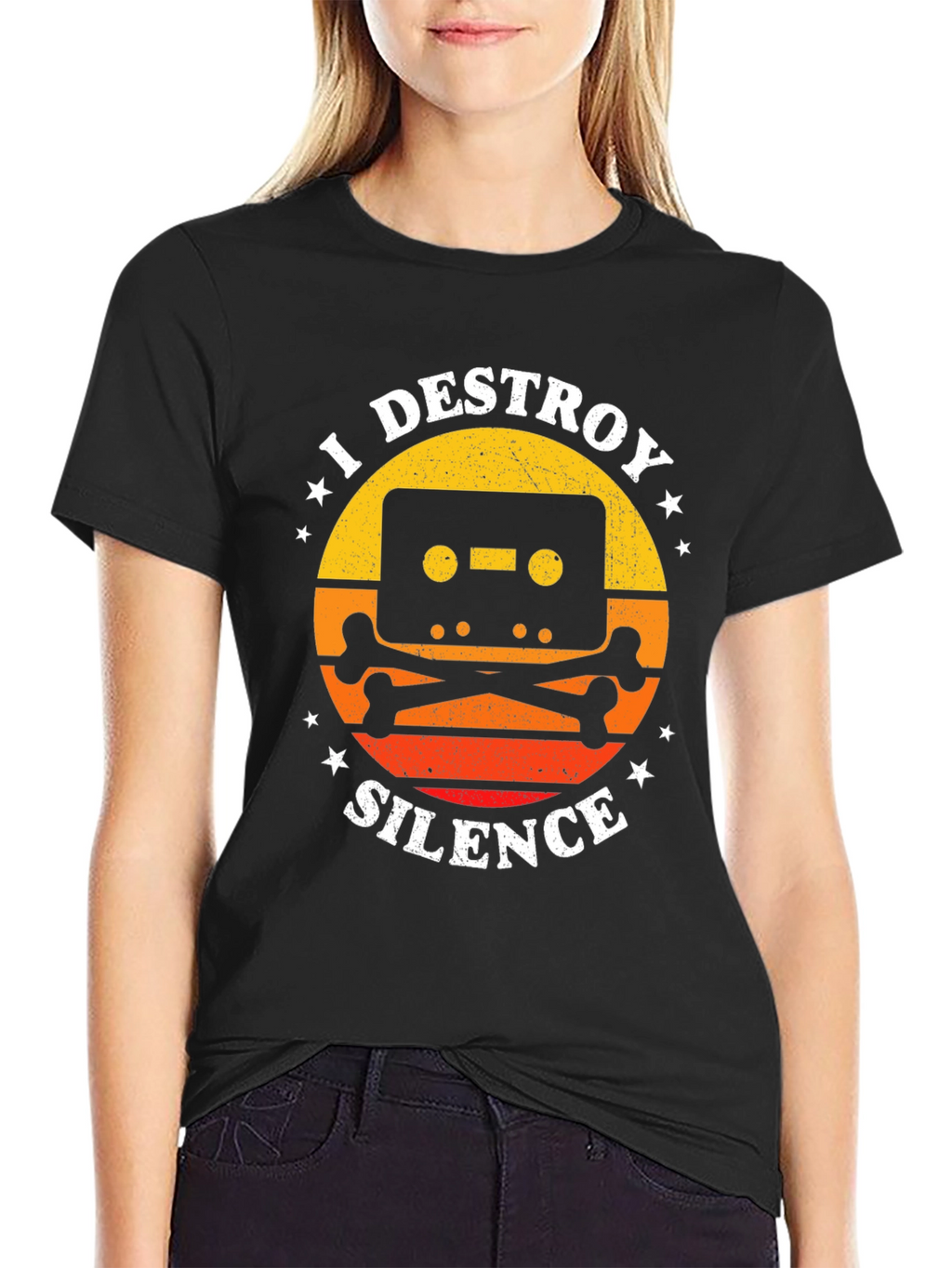 I Destroy Silence Cassette Tape Graphic T-Shirt