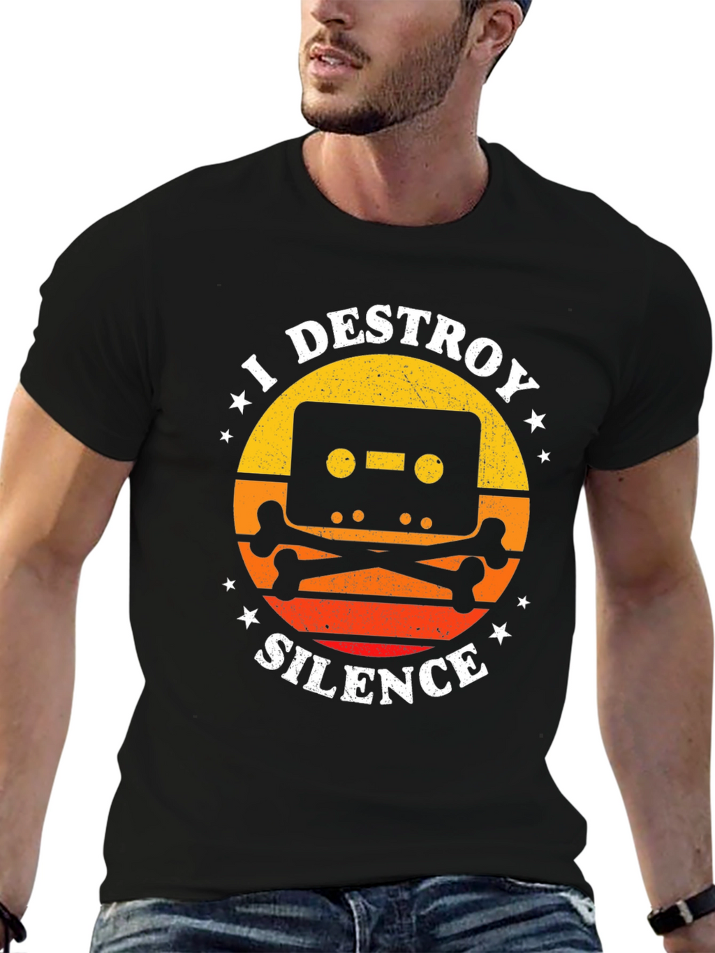 I Destroy Silence Cassette Tape Graphic T-Shirt