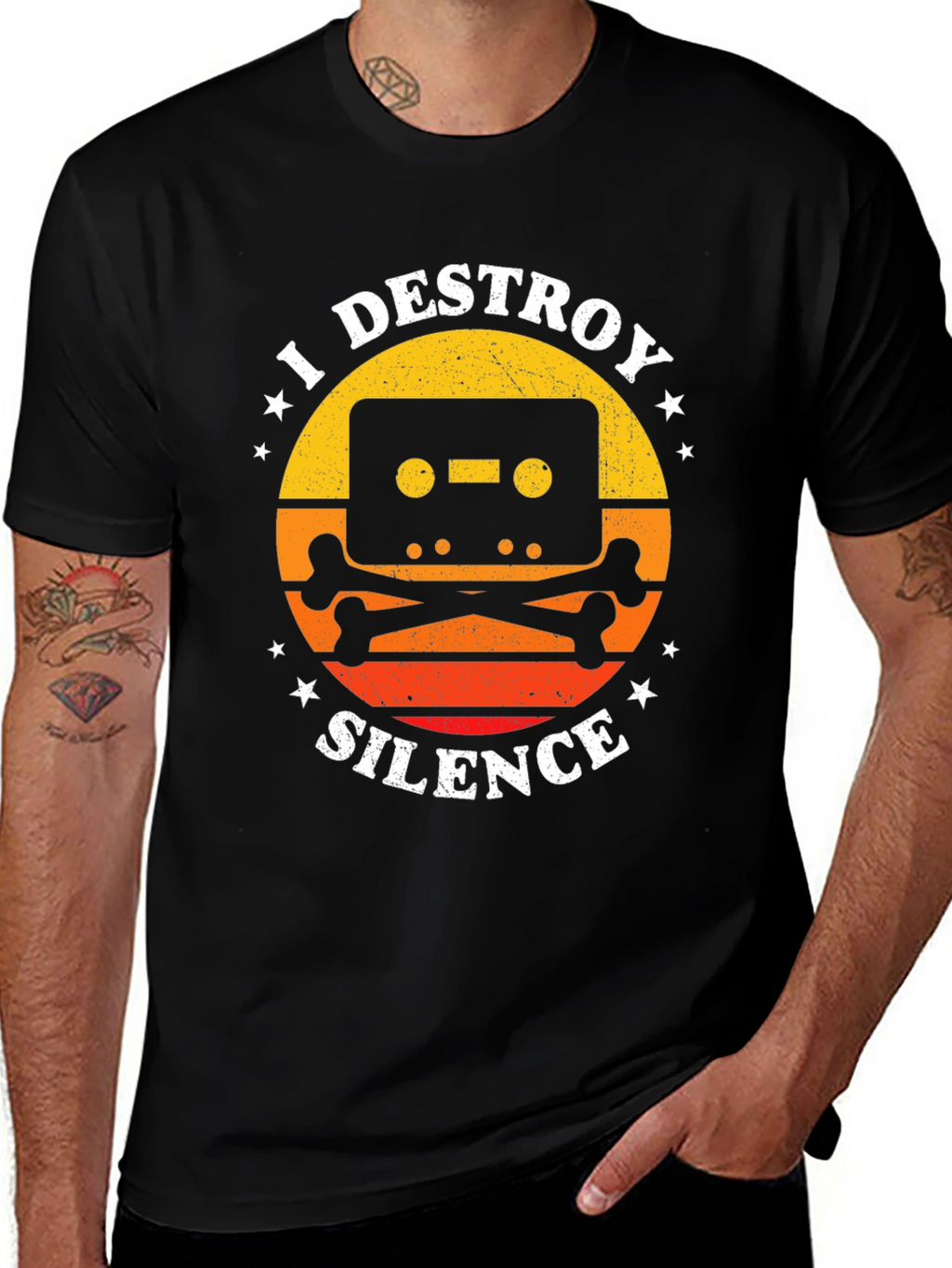 I Destroy Silence Cassette Tape Graphic T-Shirt
