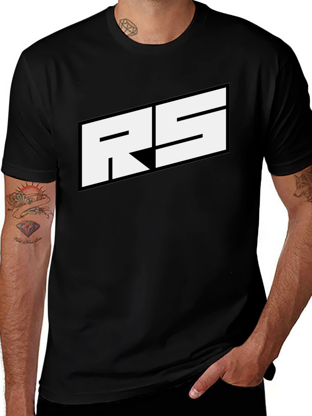 RS Logo Black T-Shirt - Bold Graphic Tee