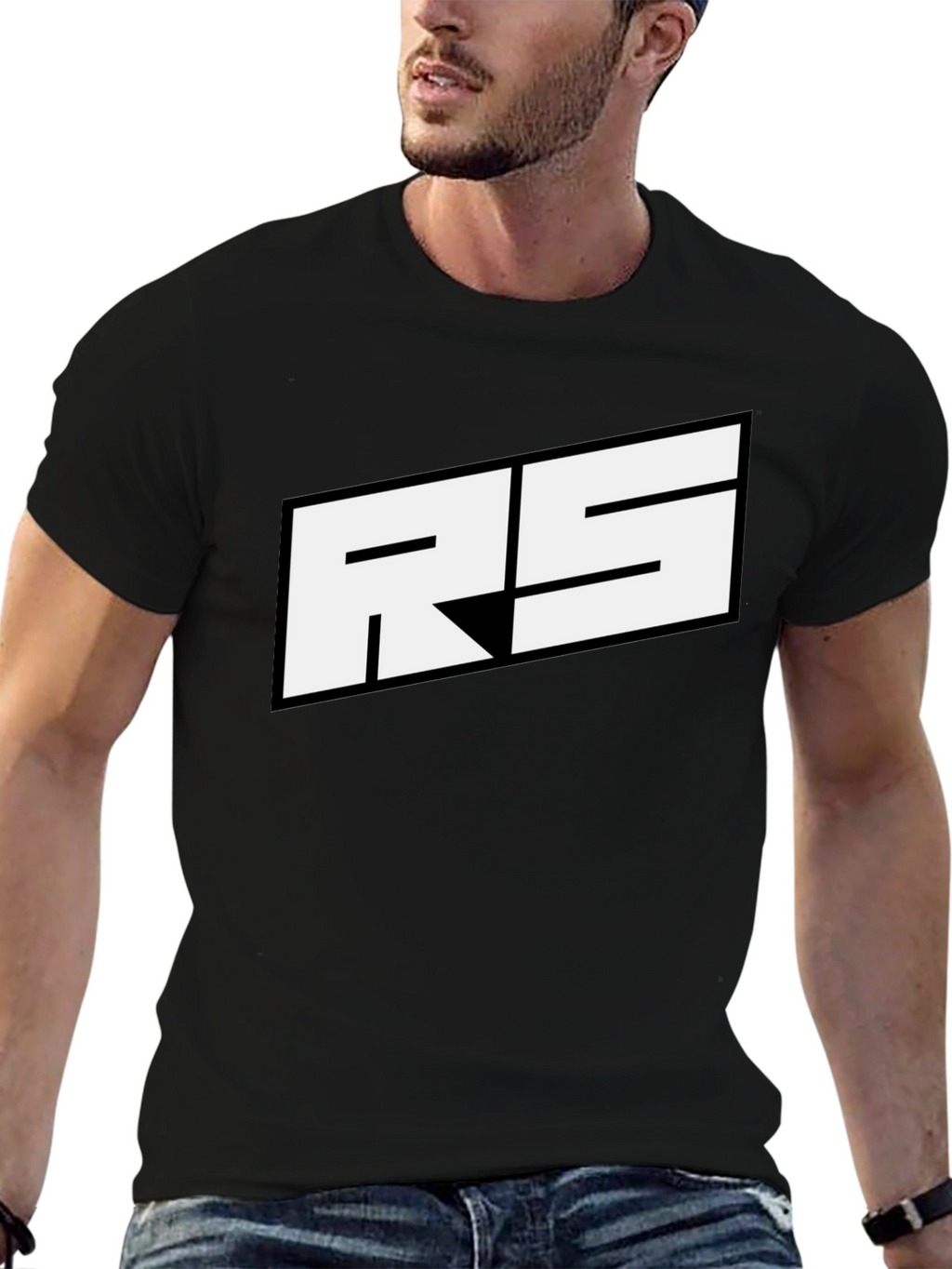 RS Logo Black T-Shirt - Bold Graphic Tee