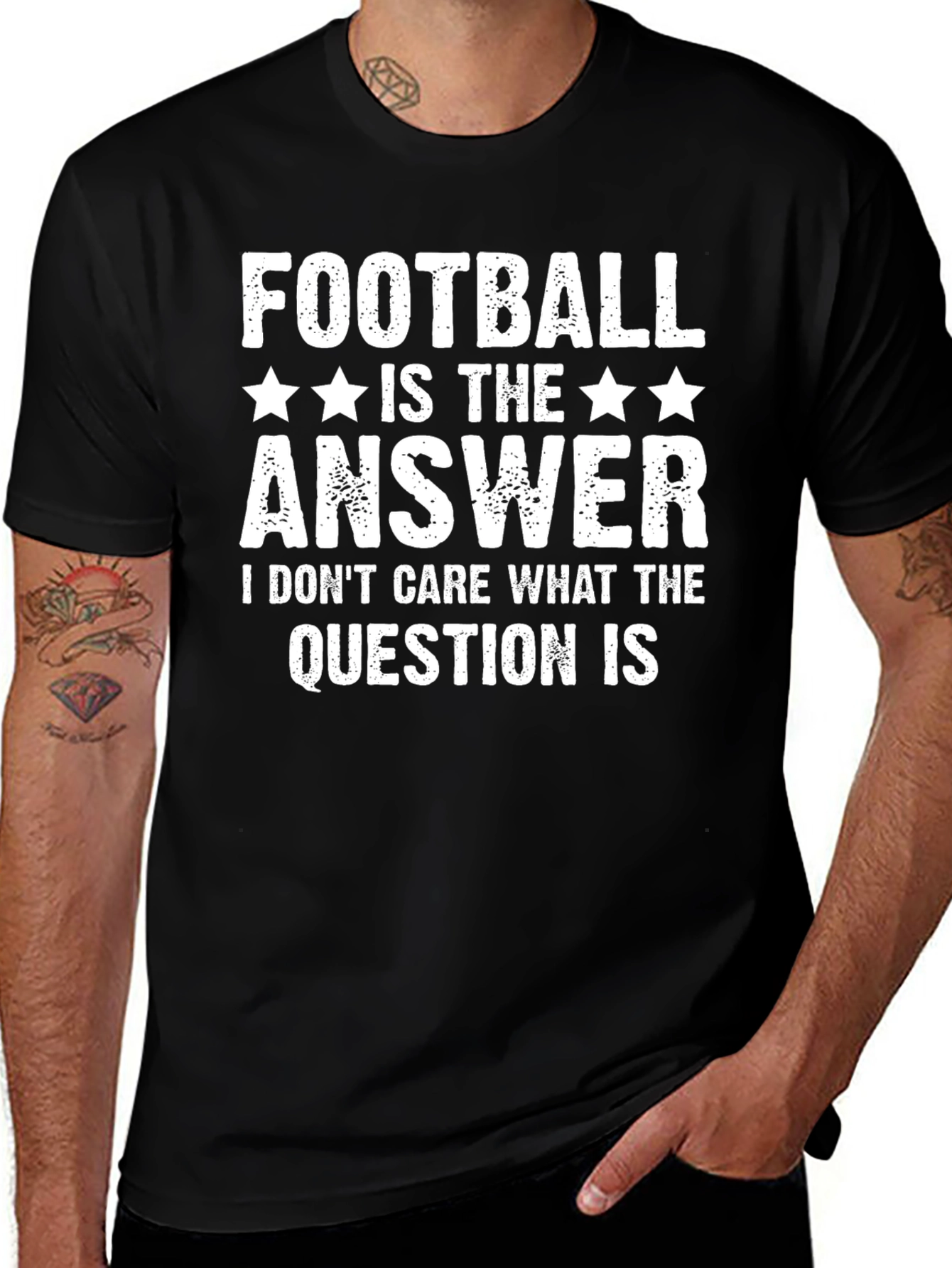 Football is the Answer Black T-Shirt