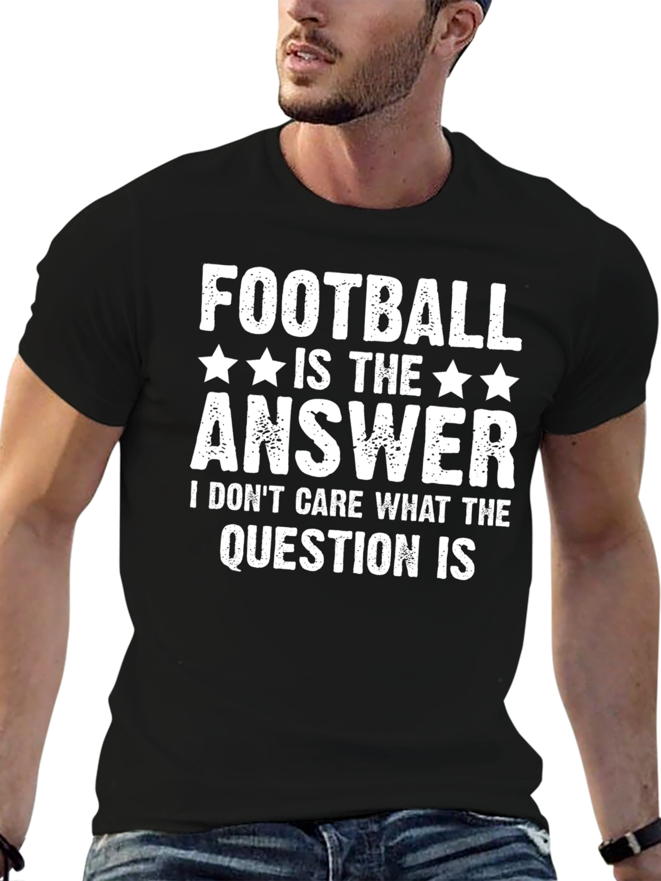 Football is the Answer Black T-Shirt