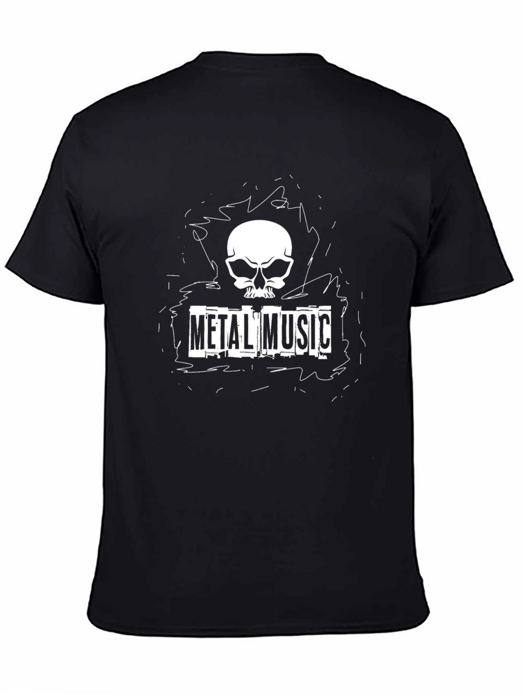 Metal Music Skull T-Shirt - Black
