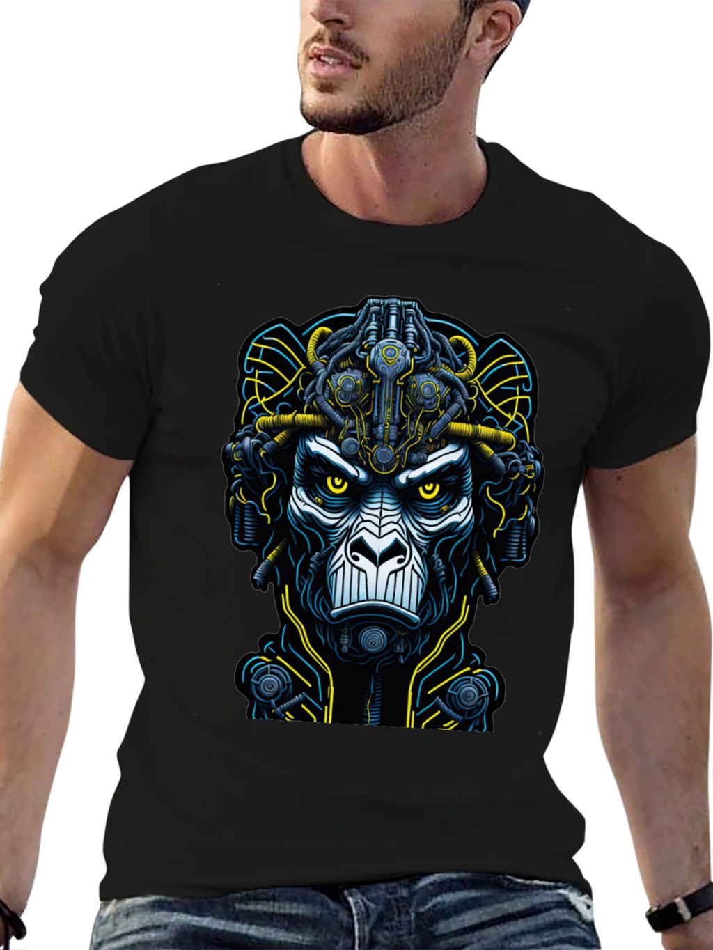 Cybernetic Ape Graphic T-Shirt