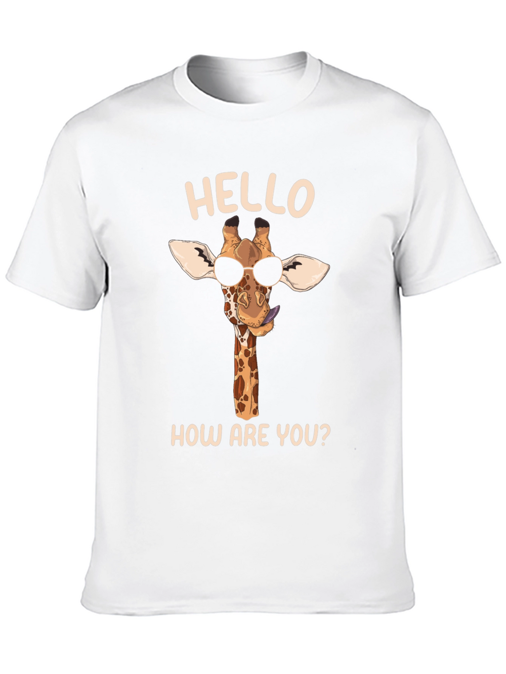 Cool Giraffe Tee: Hello How Are You? Black Shirt