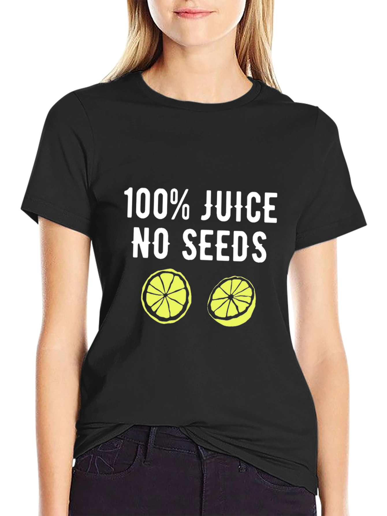 100% Juice No Seeds Graphic T-Shirt - Black