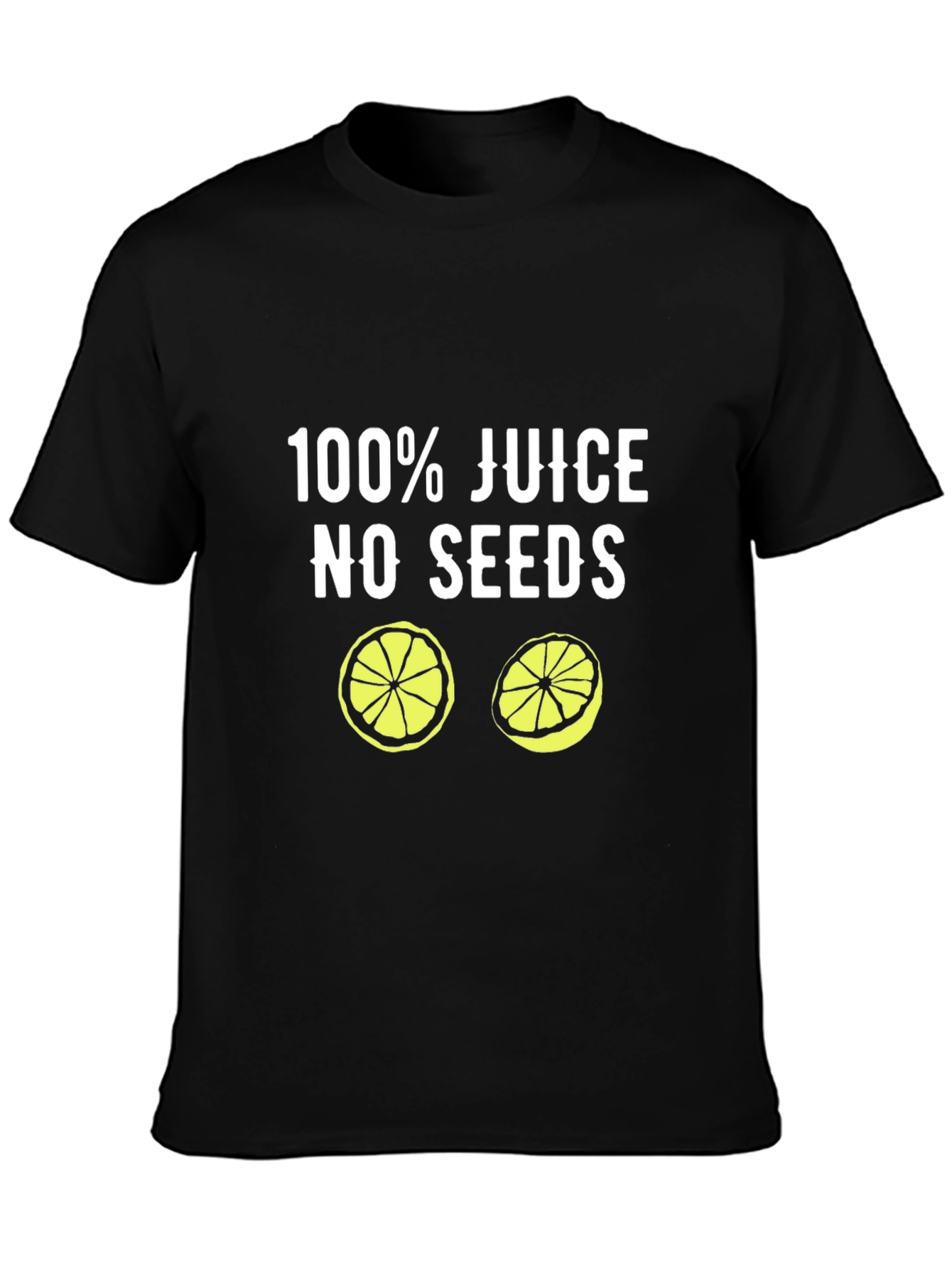100% Juice No Seeds Graphic T-Shirt - Black