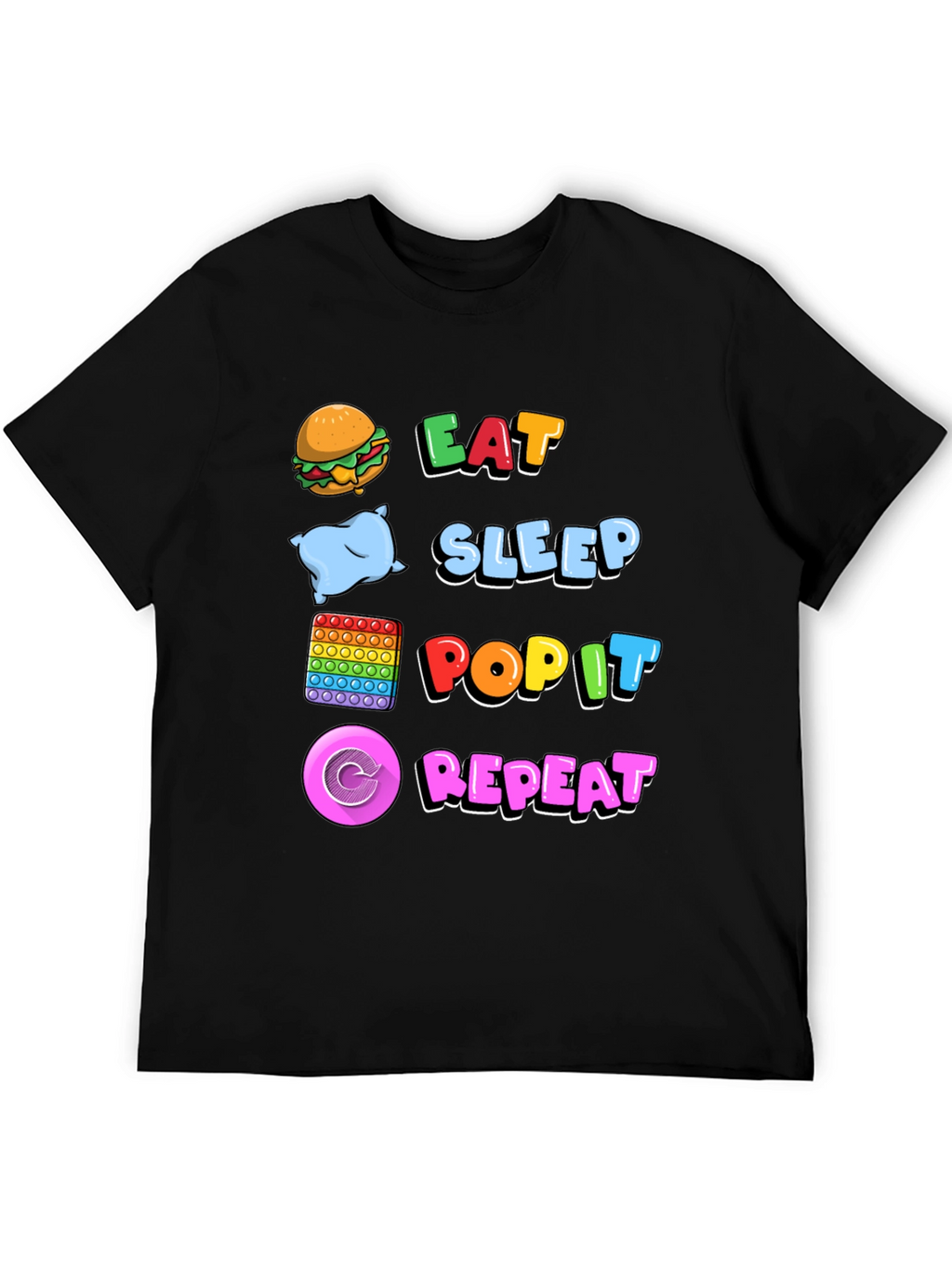 Eat Sleep Pop It Repeat T-Shirt Gamer Tee