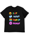 Eat Sleep Pop It Repeat T-Shirt Gamer Tee