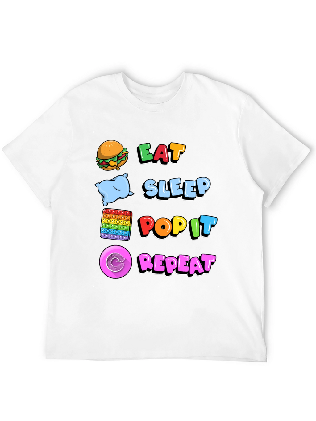 Eat Sleep Pop It Repeat T-Shirt Gamer Tee
