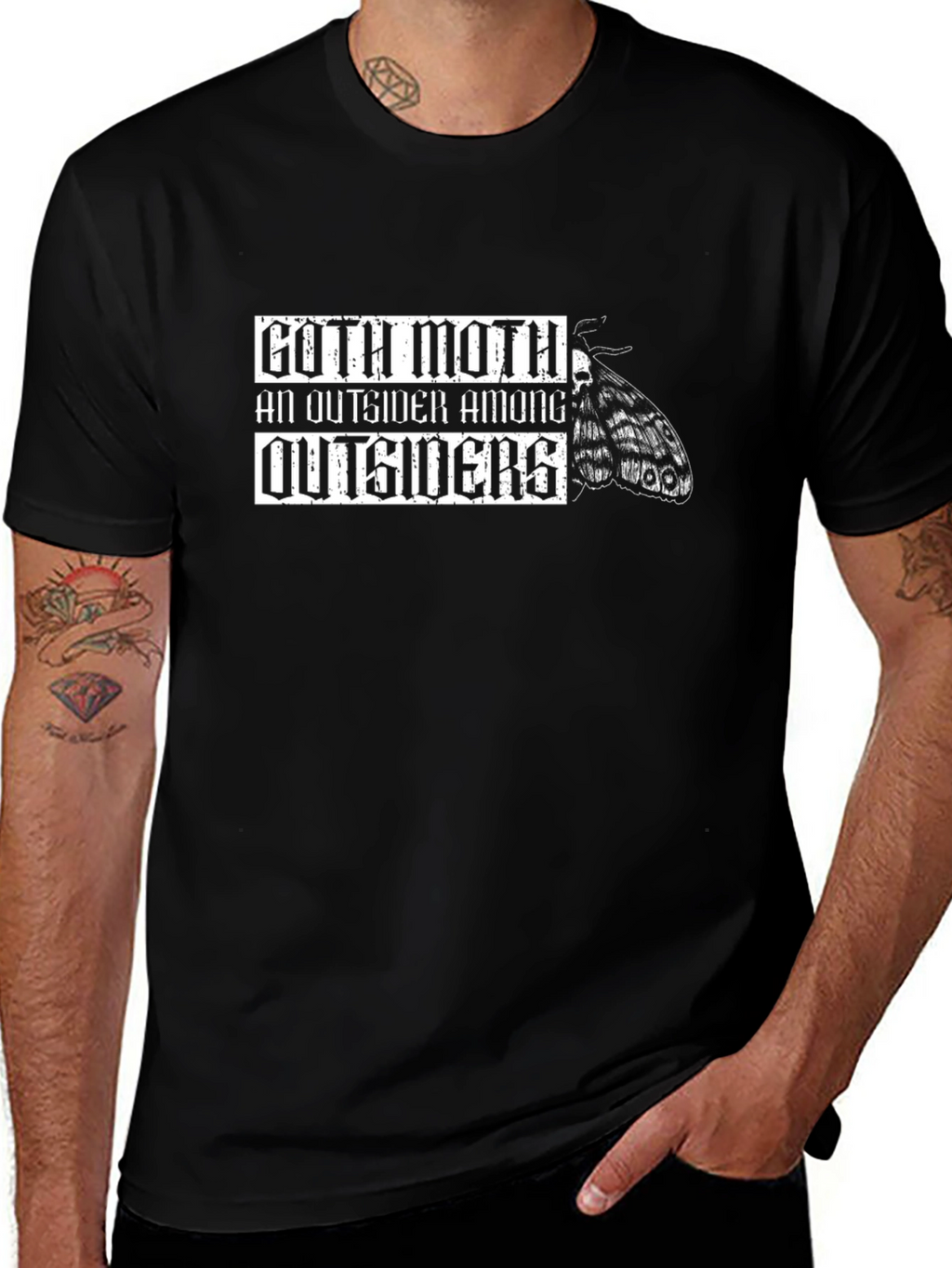 Goth Moth T-Shirt - Outsider Design