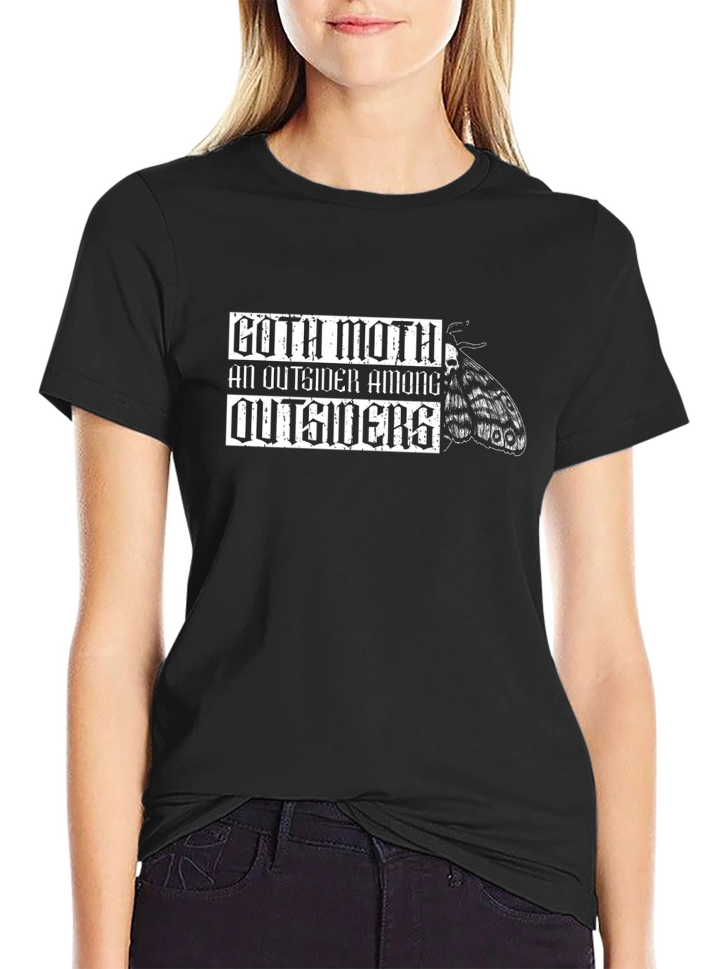 Goth Moth T-Shirt - Outsider Design