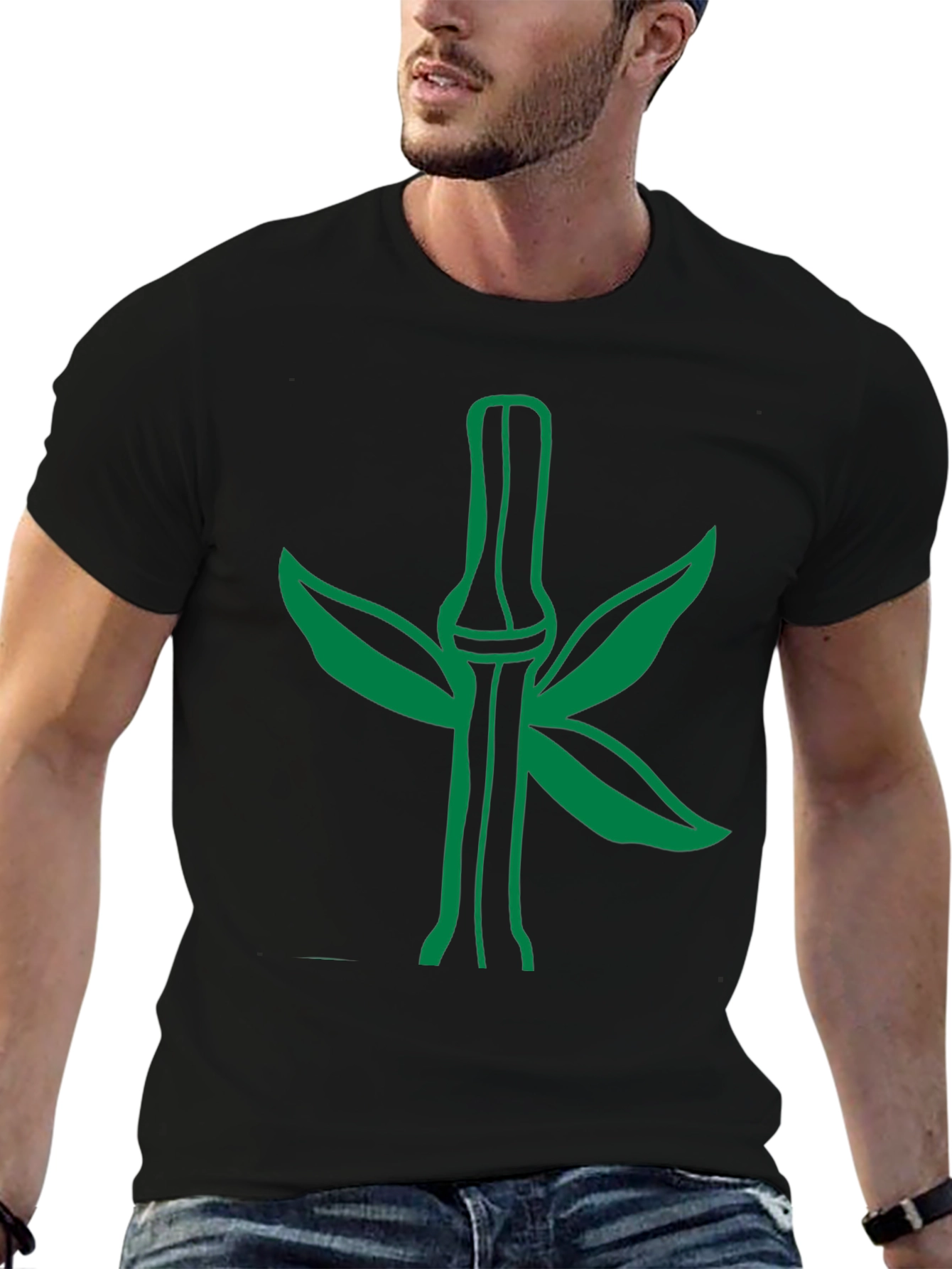 Green Bamboo Graphic Tee - Stylish Nature Design