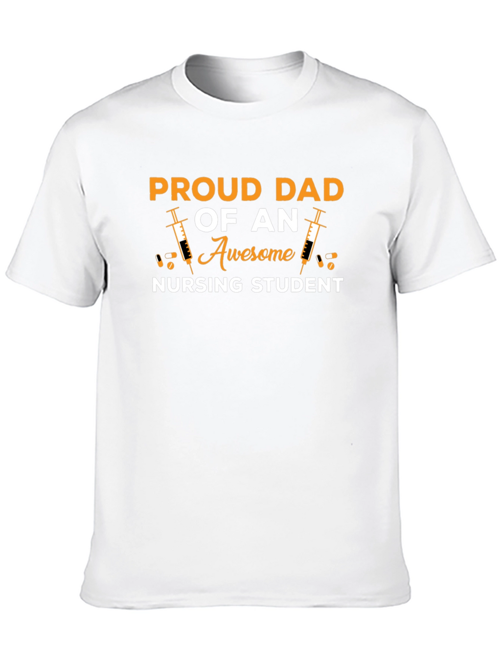 Proud Dad Nursing Student Black T-Shirt