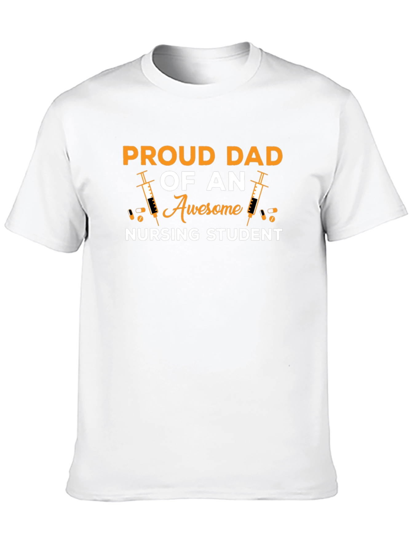Proud Dad Nursing Student Black T-Shirt