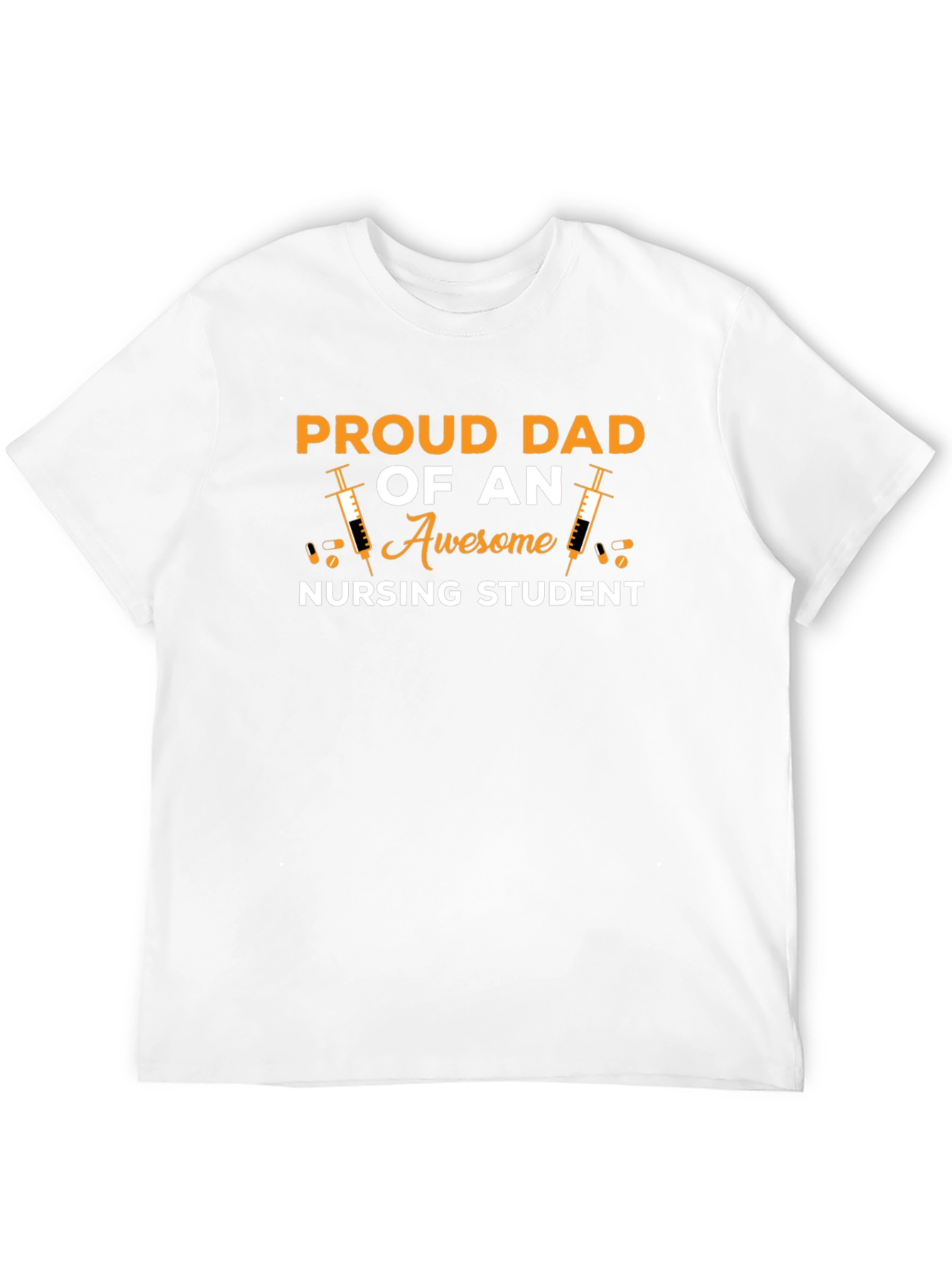 Proud Dad Nursing Student Black T-Shirt