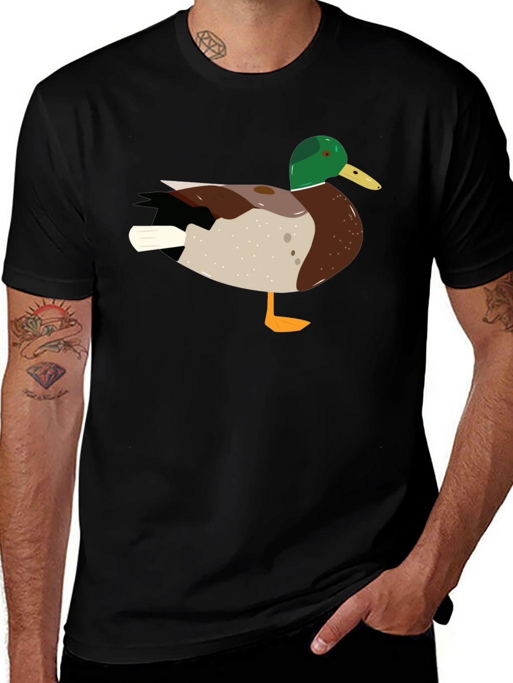 Duck Graphic T-Shirt - Mens Crew Neck Tee
