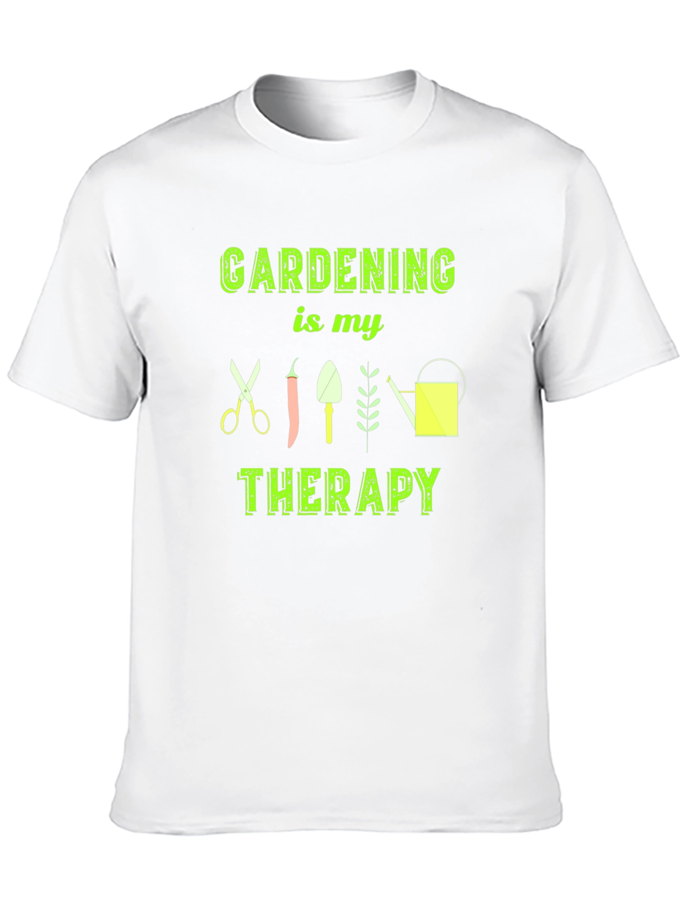 Gardening is My Therapy T-Shirt - Black Cotton Tee