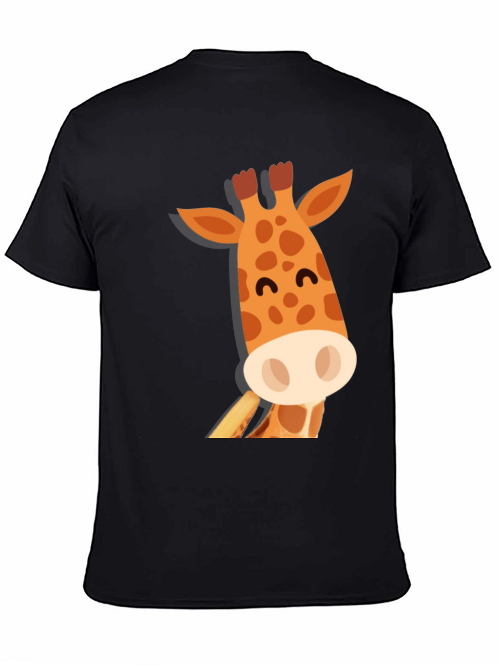 Cute Giraffe Graphic Black T-Shirt