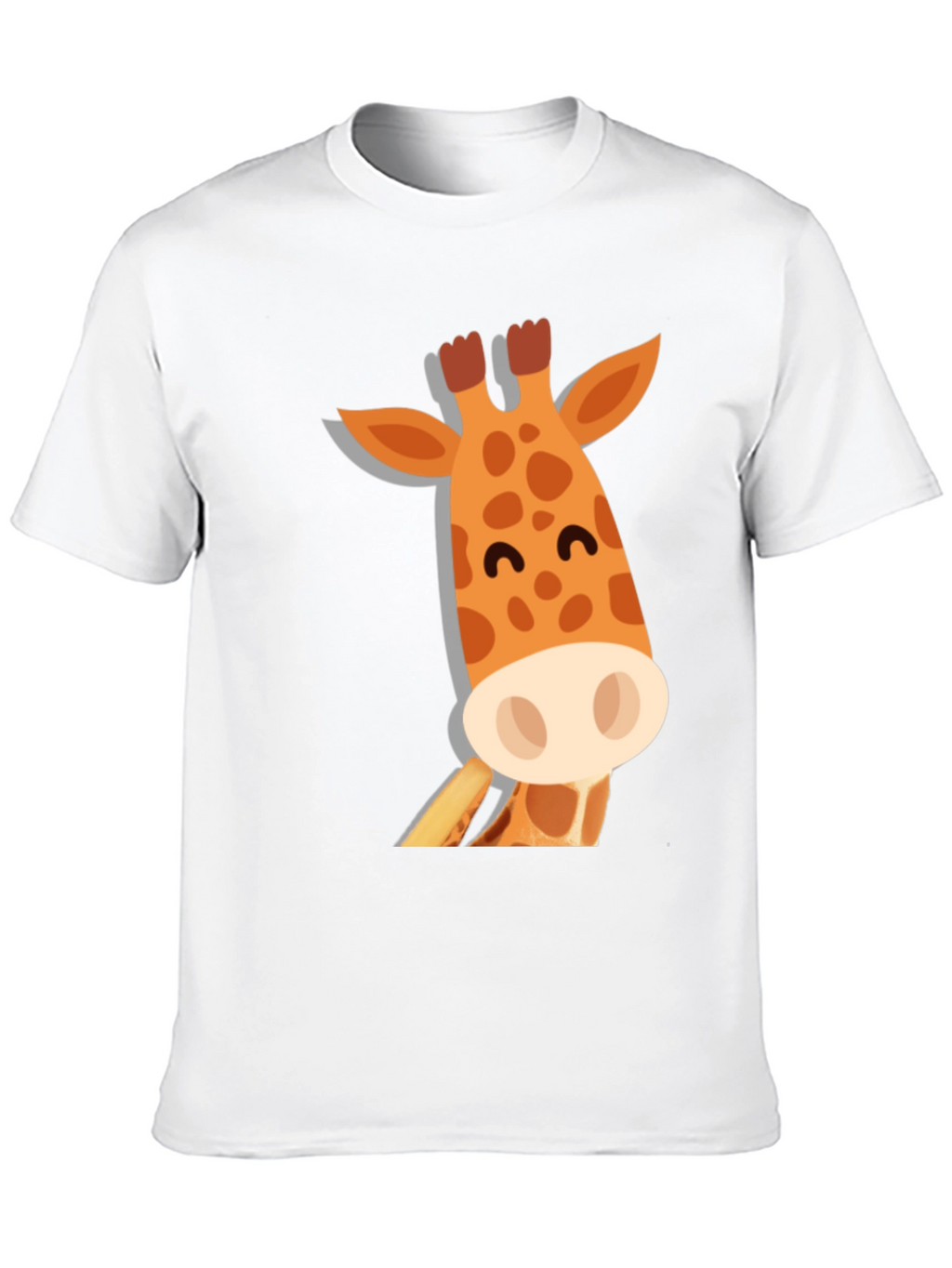 Cute Giraffe Graphic Black T-Shirt