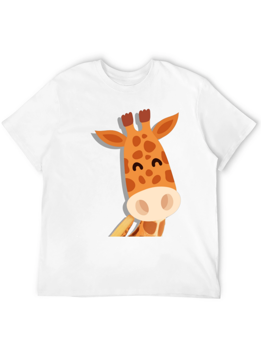 Cute Giraffe Graphic Black T-Shirt