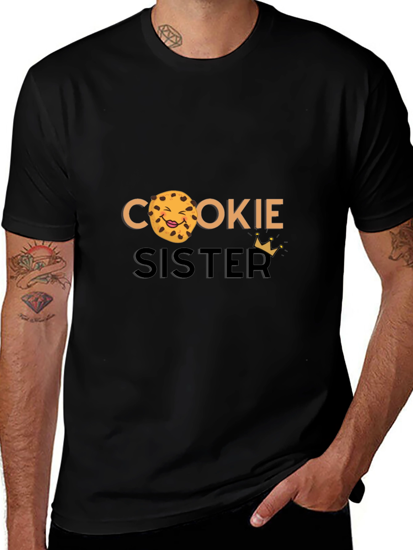 Cookie Sister Black Graphic T-Shirt