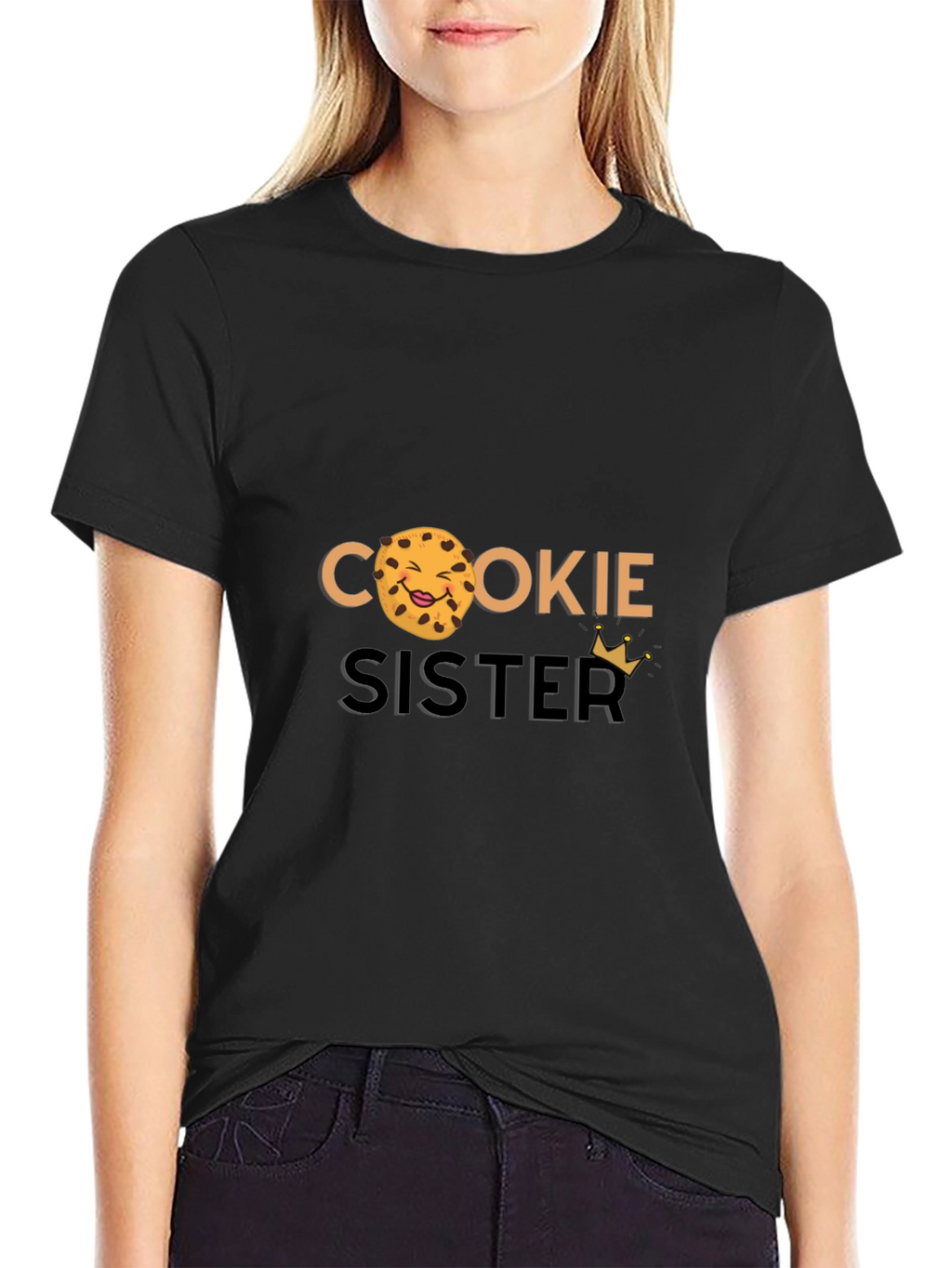 Cookie Sister Black Graphic T-Shirt