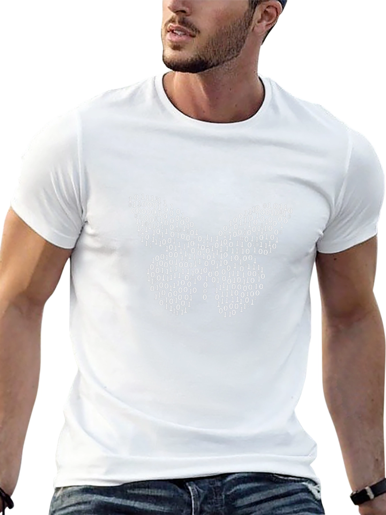 Binary Butterfly Graphic Tee - Black