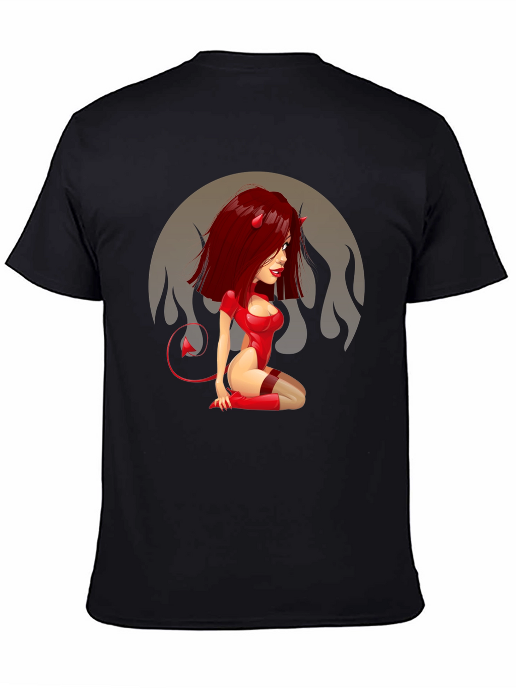Devil Girl Graphic Tee - Mens Black T-Shirt