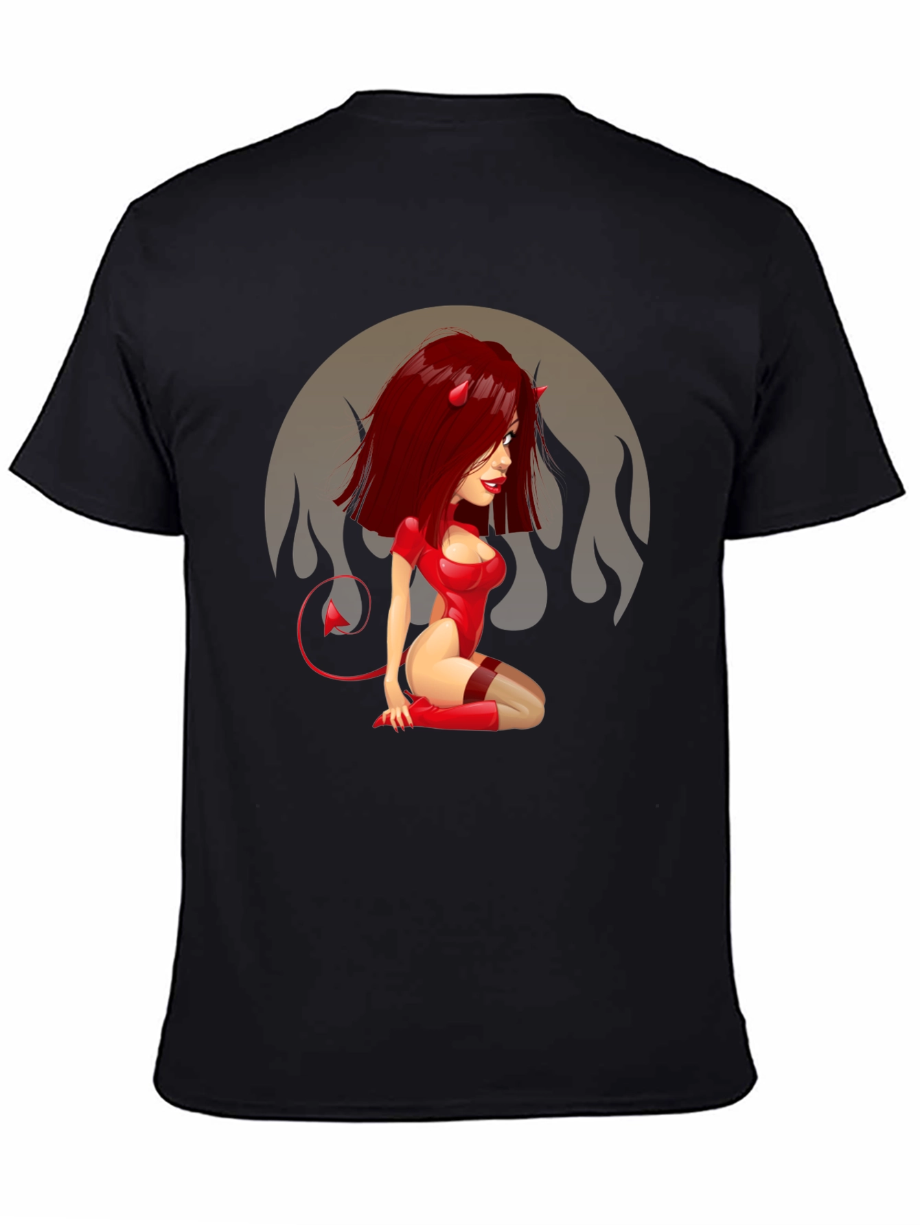 Devil Girl Graphic Tee - Mens Black T-Shirt