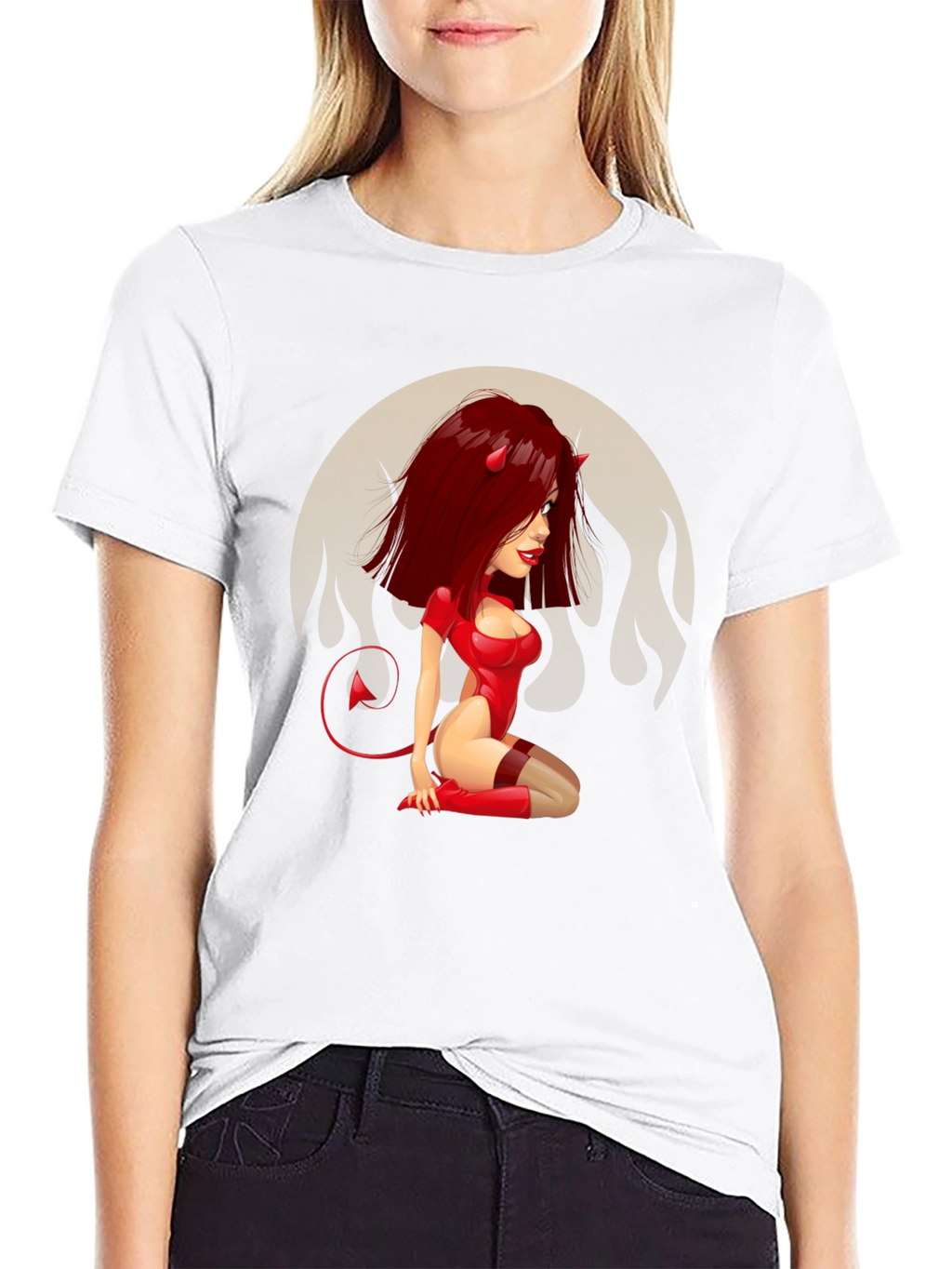 Devil Girl Graphic Tee - Mens Black T-Shirt