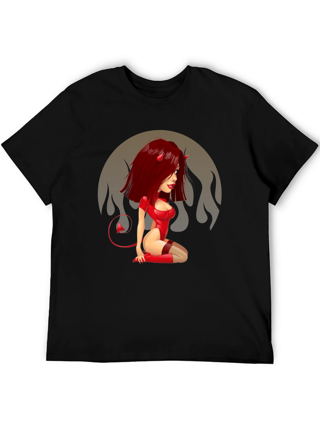 Devil Girl Graphic Tee - Mens Black T-Shirt