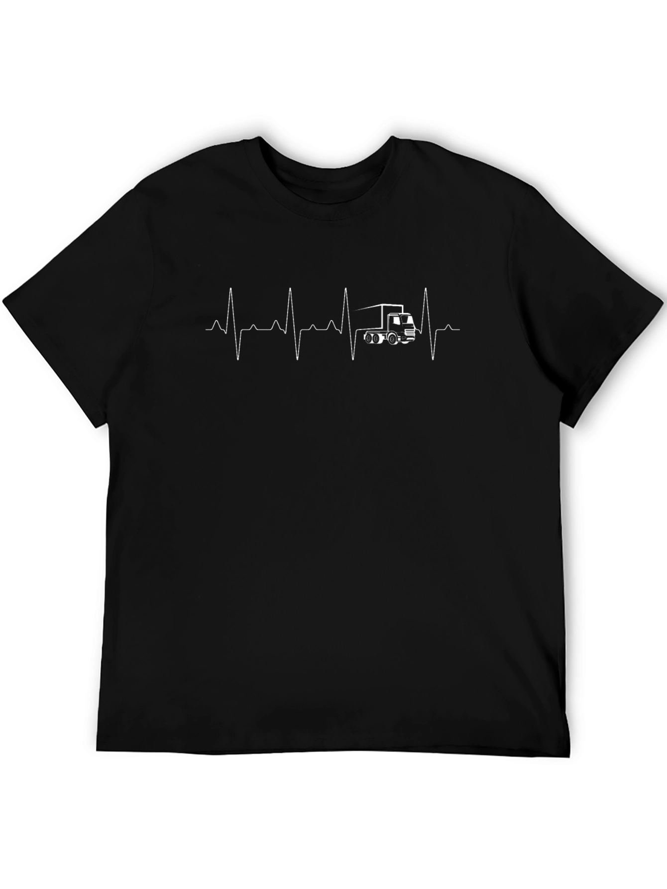 Truck Heartbeat Graphic Tee - Black