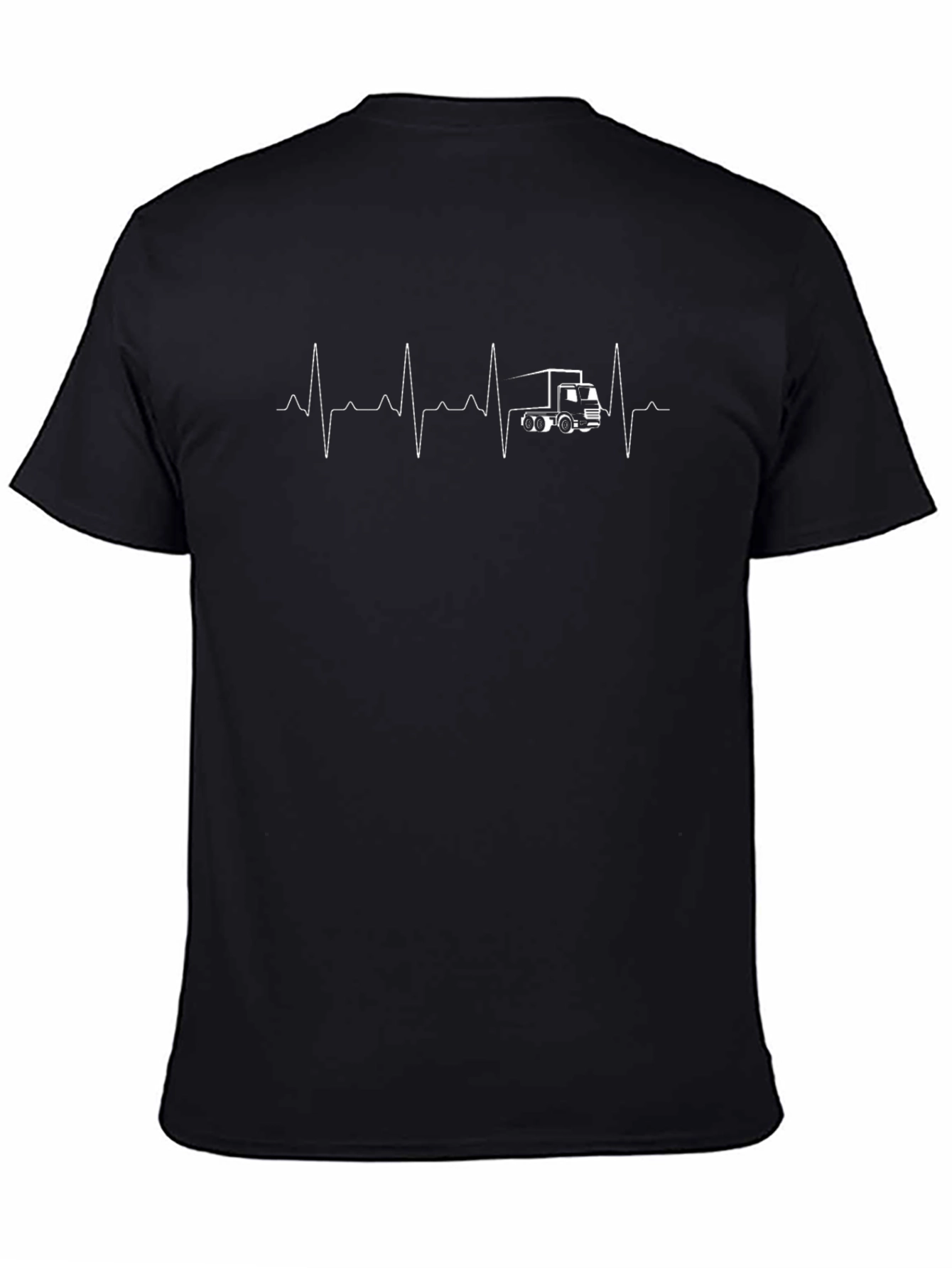 Truck Heartbeat Graphic Tee - Black