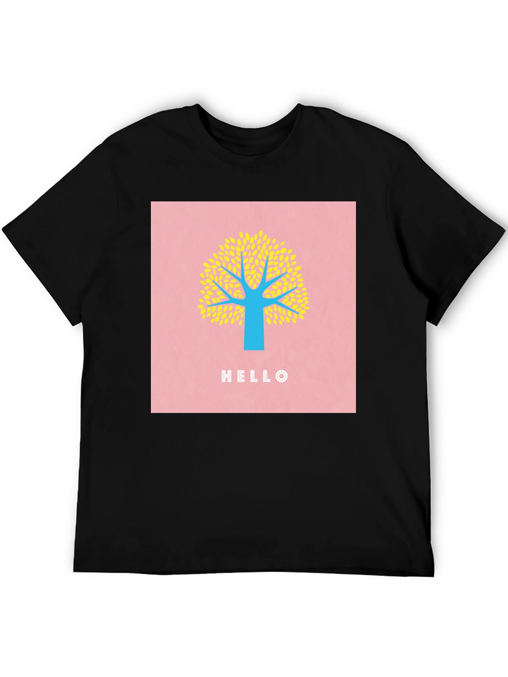 Stylish Tree Graphic Tee - Black