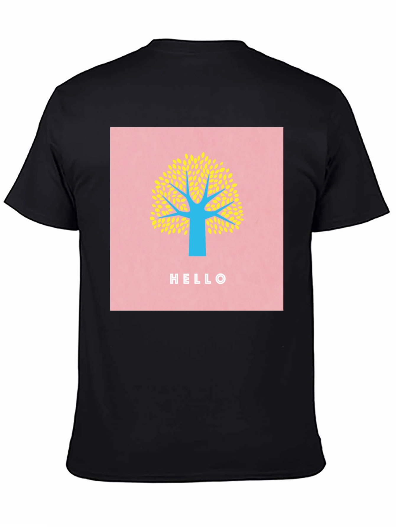Stylish Tree Graphic Tee - Black