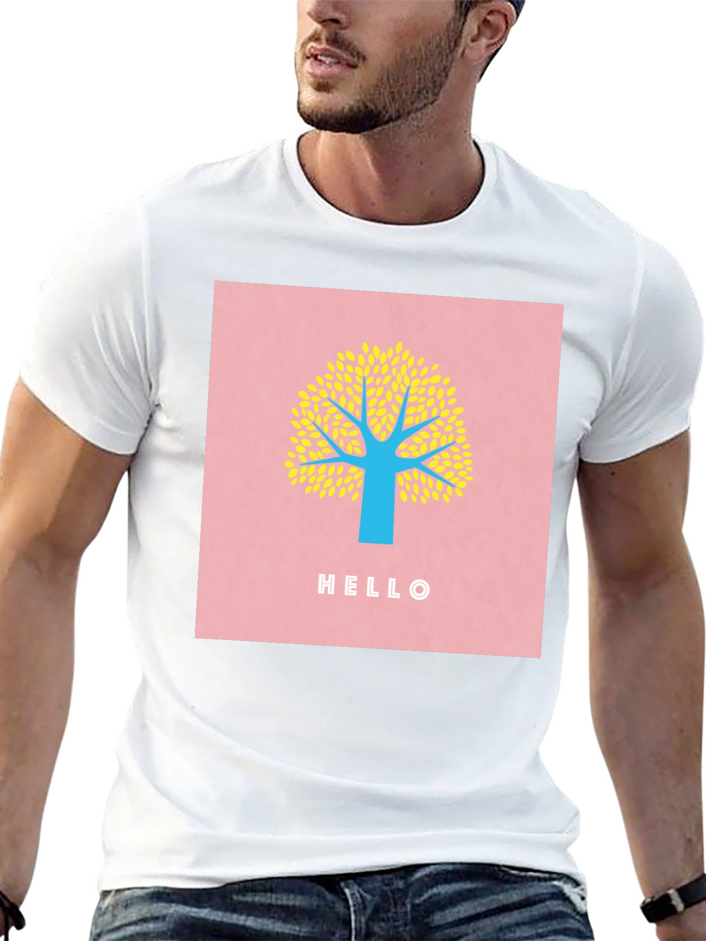Stylish Tree Graphic Tee - Black