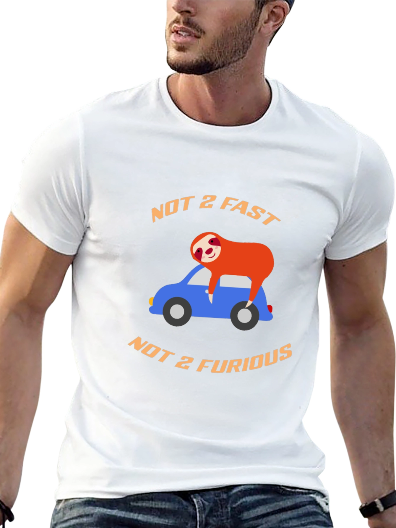 Not 2 Fast T-Shirt: Sloth on Car Tee