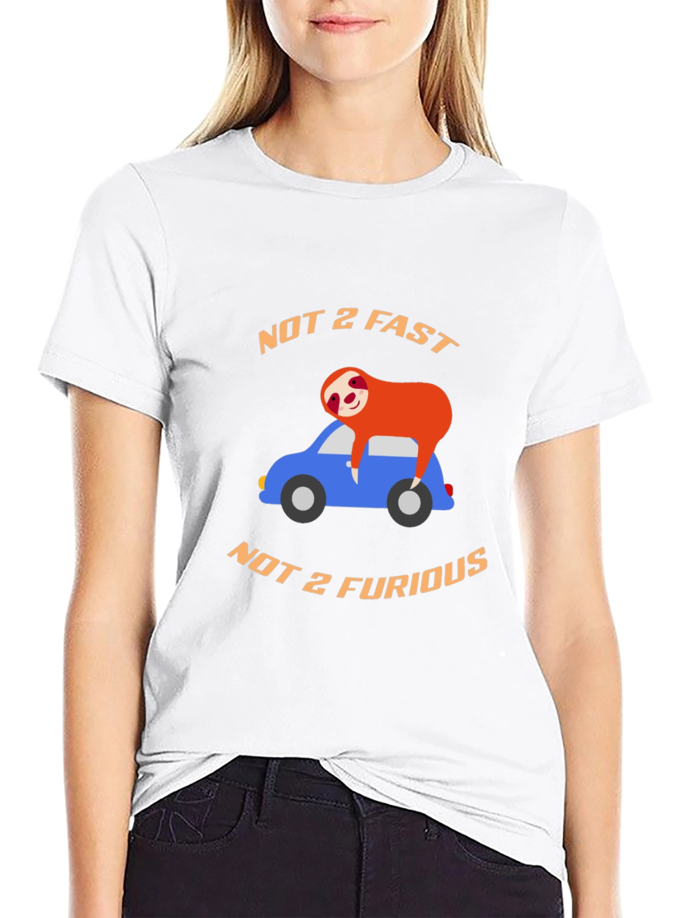Not 2 Fast T-Shirt: Sloth on Car Tee