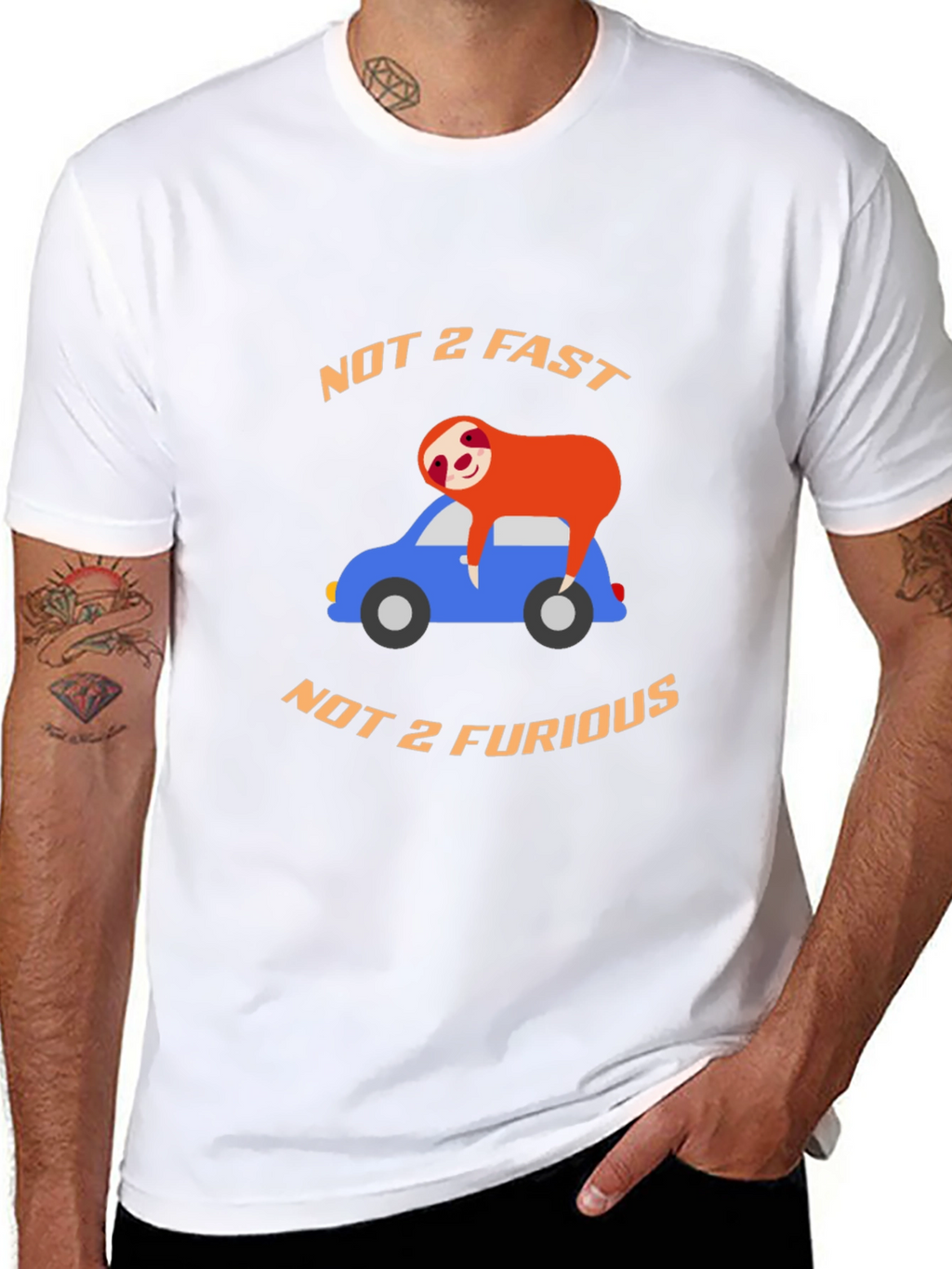 Not 2 Fast T-Shirt: Sloth on Car Tee